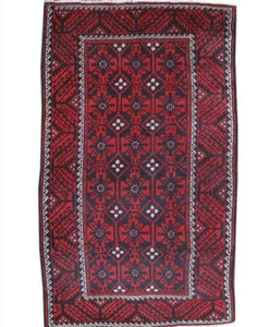 4X7 Oriental Geometric Hand Knotted Wool Traditional Vintage Tribal Red Area Rug - Picture 1 of 11