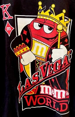 Camiseta negra M&Ms WORLD LAS VEGAS King Playing Card para hombre talla XL Foto 1 de 3