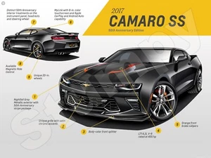 Letrero metálico Camaro SS 2007 50 aniversario 9" x 12" o 12" x 16" - Imagen 1 de 1