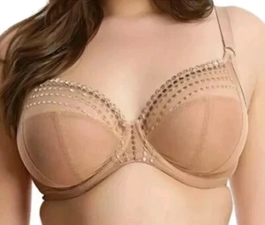 Elomi Matilda Underwire Bra 8900CAT Beige & White Dots Plunge NWT Size 34J - Picture 1 of 5