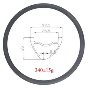 Llanta de carbono 29er MTB XC AM de 25 mm de profundidad sin cámara 24 28 32 36 agujeros - Imagen 1 de 5