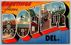 Carta grande de saludos de Dover Delaware - postal - Imagen 1 de 2