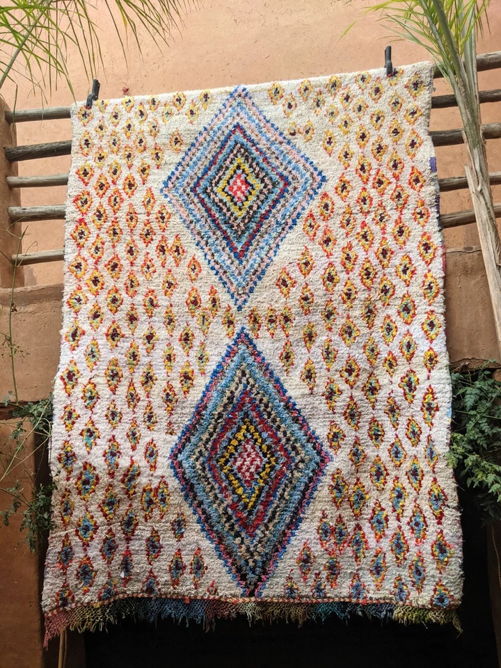 Vintage boucherouite rag rug from Morocco   233 x 167  cm - Image 1 of 4