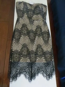 Sexy Vestido de Noche Windsor Talla Pequeña Sin tirantes Negro de Encaje Cóctel Formal Informal - Imagen 1 de 12