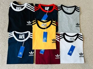 ADIDAS ORIGINALS COMFOTABLE 3 STRIPES SHORT T-SHIRT FOR MENS - Picture 1 of 10