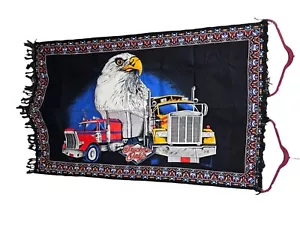 Camioneros Solo Gamuza Bandera Colgante de Pared 58" x 38" De Colección Raro EE. UU. Camión Águila - Imagen 1 de 9