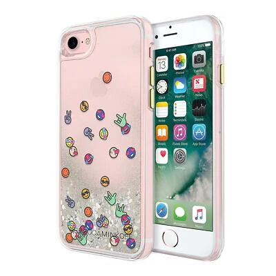 Rebecca Minkoff iPhone SE (2020) Shockproof Case Cover Glitterfall Emoji Clear - Image 1 of 4