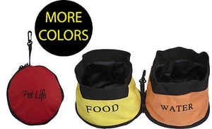 Waterproof Food and Water Collapsible Folding Travel Pet Dog Bowl Feeder - Picture 1 of 5