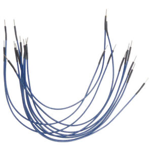 10 Pack of Blue Reinforced Jumper Wire - Male to Male - 8 Inches Long Each