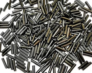 20gms Matsuno 6mm Bugle Beads - Colour 612 - Metallic Iris - Hematite/Bronze - Picture 1 of 3