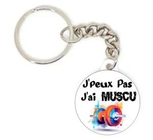Schlüsselanhänger Abzeichen ICH KANN NICHT ICH HABE MUSKULUS Geschenkidee ORIGINAL HUMORVOLL SPORT - Bild 1 von 2