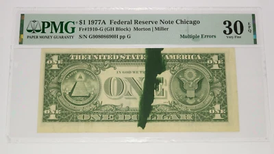 1977 A PMG VF30 EPQ - PRINTING ERROR Federal Reserve $1 Note #50830F - Image 1 of 2