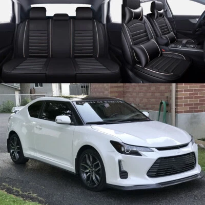 For Scion TC 5X Seat Leather Car Seat Covers Full Set Leather Cushion Protector - Image 1 of 4