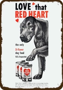1950 IRISH SETTER Dog & Red Heart Vintage-Look DECORATIVE REPLICA METAL SIGN - Picture 1 of 1