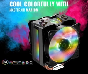 Cooler Master MASTERAIR MA410M RGB LED Heatsink CPU Cooler LGA1150/1151/2066 AM4 - Picture 1 of 8