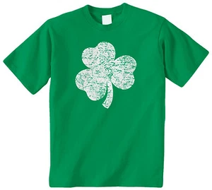 Distressed Shamrock Kids Youth T-Shirt Tee St. Patricks Day Irish Pride Holiday - Picture 1 of 2