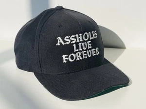 Assholes*s Live Forever Black Baseball Cap-ALF  Hat-Linda Finegold Cap SnapBack - Imagen 1 de 11
