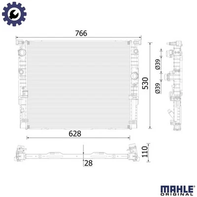 RADIATOR ENGINE COOLING CR 939 000P FOR BMW 5/G30/F90/G31 7/G11/G12 B48B20 2.0L - Image 1 of 4