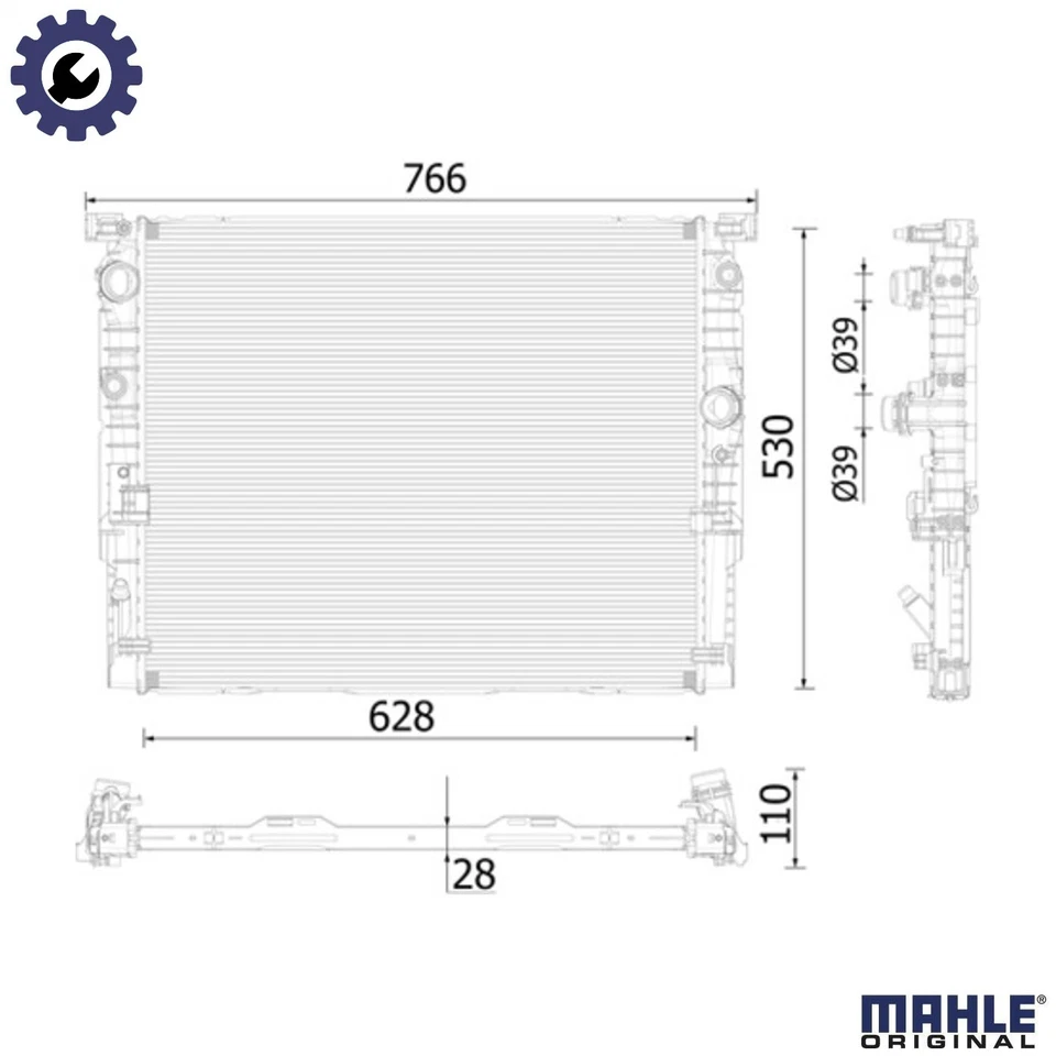 RADIATOR ENGINE COOLING CR 939 000P FOR BMW 5/G30/F90/G31 7/G11/G12 B48B20 2.0L - Image 1 of 4