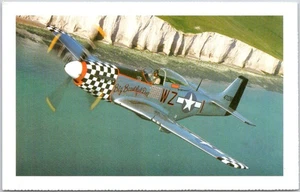 WWII P-51D Mustang Big Beautiful Doll Airplane Postcard England Cliffs - Picture 1 of 2