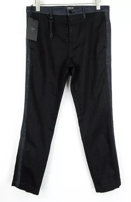 Replay Atelier Slim W34 L30 Men's Jeans Zipper Pocket Black Blue - Image 1 of 4