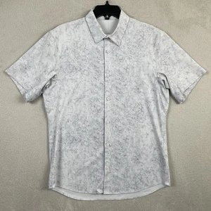 Lululemon Airing Easy Shirt Mens Large Gray Tie Dye Button Up Wicking Stretch - Picture 1 of 6