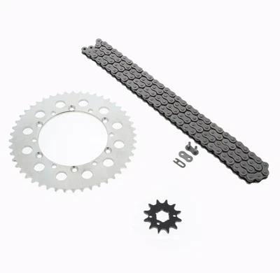 Corrente e roda dentada Kawasaki 1995-2006 KDX200/1997-2005 KDX220 prata 12/48 108L - Imagem 1 de 4