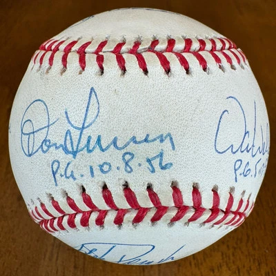 PG Pitcher / Catcher Yogi Berra Don Larsen Autographed AL Baseball JSA LOA - Image 1 of 4