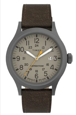 Timex Expedition Scout 40mm Khaki Case with *RARE GRAY* Leather Strap, TW4B23100 - Image 1 of 4
