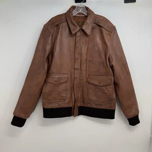 A-2 Flight Bomber Jacket Leather Bronco MFG Pilot Aviation Air Force XXL - Picture 1 of 15