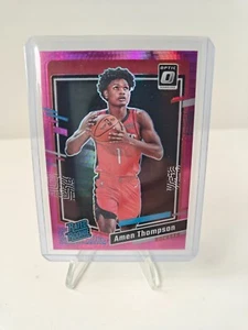 2023-24 Donruss Optic Hyper Pink Prizm #229 Amen Thompson RC Rookie - Picture 1 of 2