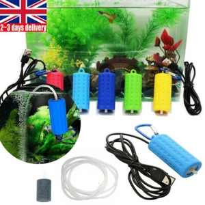 USB Oxygen Air Aquarium Pump Mini Aerator Fish Tank Silent Energy Saving Tools - Picture 1 of 14