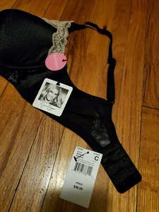 Jessica Simpson Nursing Bra Size 36C Black Polka Dot & Lace New $38 MSRP - Picture 1 of 9