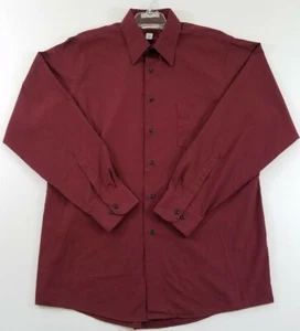 Van Heusen Button Up Shirt Men's Large 16 1/2 34 35 Red Long Sleeves Pocket Work - Picture 1 of 6