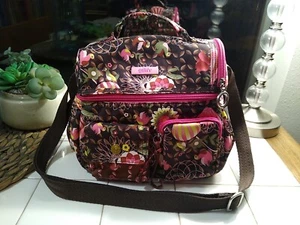 Oilily Lunchbox Makeup Cosmetic Crossbody Bag Floral Birds Hot Air Balloons - Picture 1 of 9
