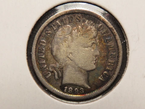 1893-P Barber Dime, Fine Cover