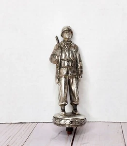 Vintage US Army Soldier HEAVY Metal Statue Display Trophy Topper  Damaged - Picture 1 of 9
