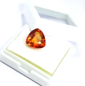 10.80 CT Unheated Ceylon Certified Orange Sapphire Natural 12mm Loose Gemstone - Picture 1 of 7