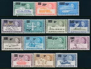 MNH 1971 BRITISH ANTARCTIC TERRITORY DECIMAL DEFINITIVES SET OF 14 FINE MINT - Bild 1 von 3