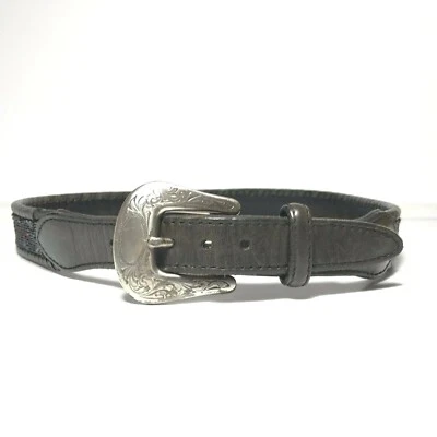 Cinturón Mujer Marrón 28 De Colección Años 90 Cuentas Cuero Vaquera Occidental Cinturón Floral Hebilla Foto 1 de 4