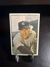 1953 Bowman Color Baseball Card Vic Raschi #27 New York Yankees EX!!!