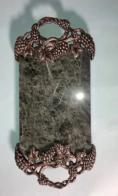 Godinger Silver-Plated Green Marble Serving Cheese Charcuterie Tray - Image 1 of 4