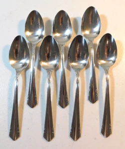 WM A ROGERS by ONEIDA "MALIBU" SILVERPLATE SET OF 7 TEASPOONS (S) 6" NO MONOS - Picture 1 of 4