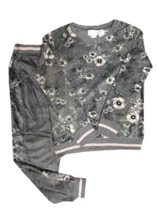 BCBGirls 2 Piece Sleep Set Gray Floral - Picture 1 of 2
