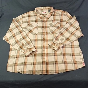 WRANGLER Authentic Herren Hemd Button Down Flanell LS kariert braun Größe 3XL - Bild 1 von 12