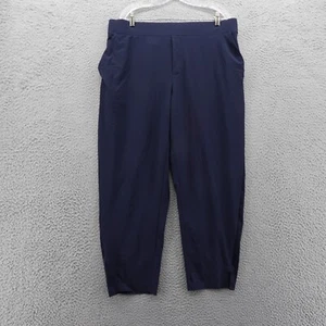 Athleta Brooklyn Ankle Pants 18 Navy Blue Womens Athleisure Lightweight - Picture 1 of 15