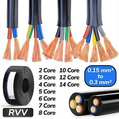RVV 2-14 Core Copper Wire Power Signal Control Sheath Monitor Cable 0.12-6.0 mm² - Image 1 of 4