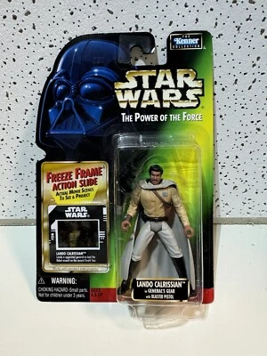 Star Wars PoTF Freeze Frame Lando Calrissian In General's Gear Green Card 1997 - Image 1 of 2