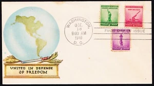 US 1940 National Defense (899-901) . First Day Cover . Cachet, Unaddressed - Picture 1 of 1