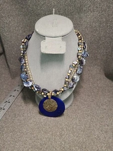 Juego de Collares y Pendientes Sophia & Kate Pavo Real Azul y Broncetona Nuevo con Etiquetas - Imagen 1 de 6